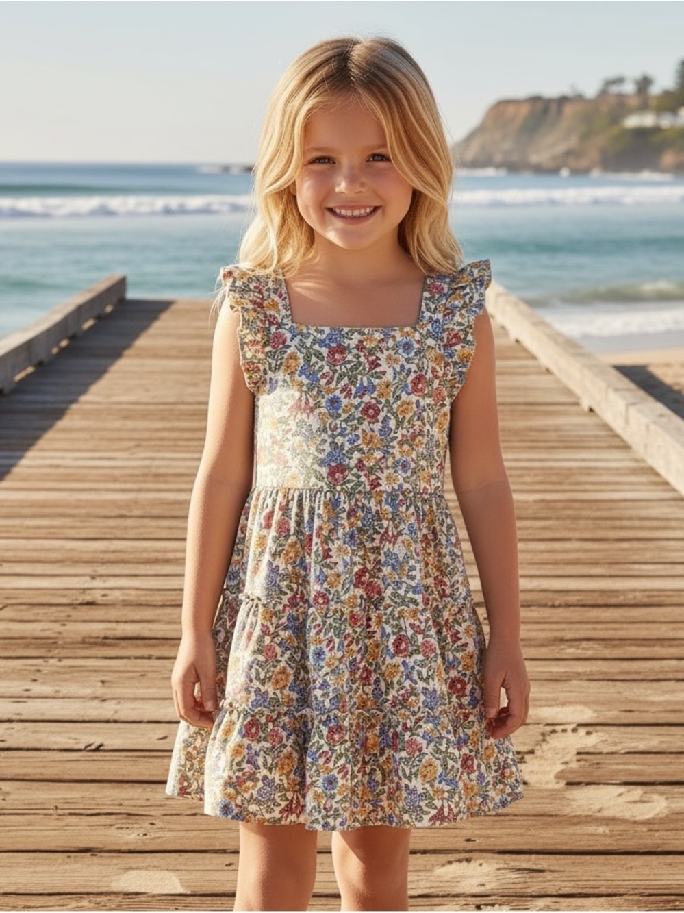 NWT Polo Ralph Lauren Girls Floral Ruffled Dress Preppy Classic‎ Summer Vacation